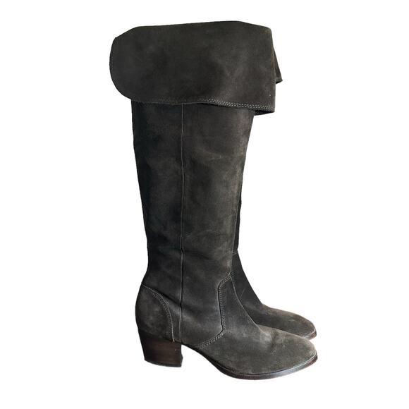 Frye Clara Over the Knee Dark Brown Suede Boots - Size 10 - Picture 1 of 11